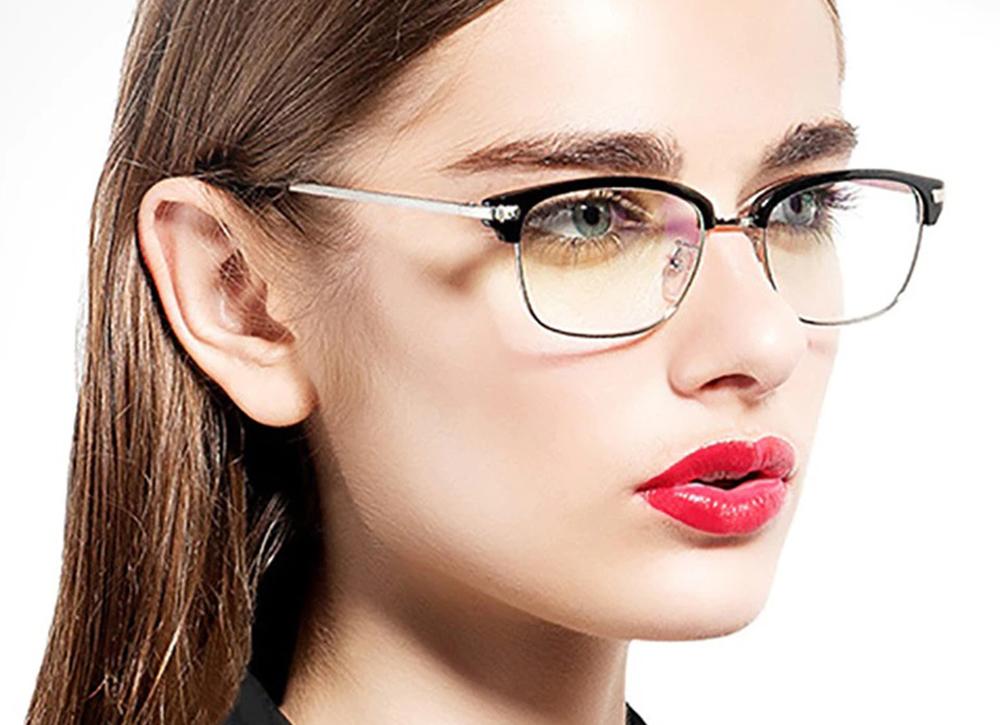 Unique Glasses Frame Half Rimless Glasses Eyeglasses Woman No Lens Reading